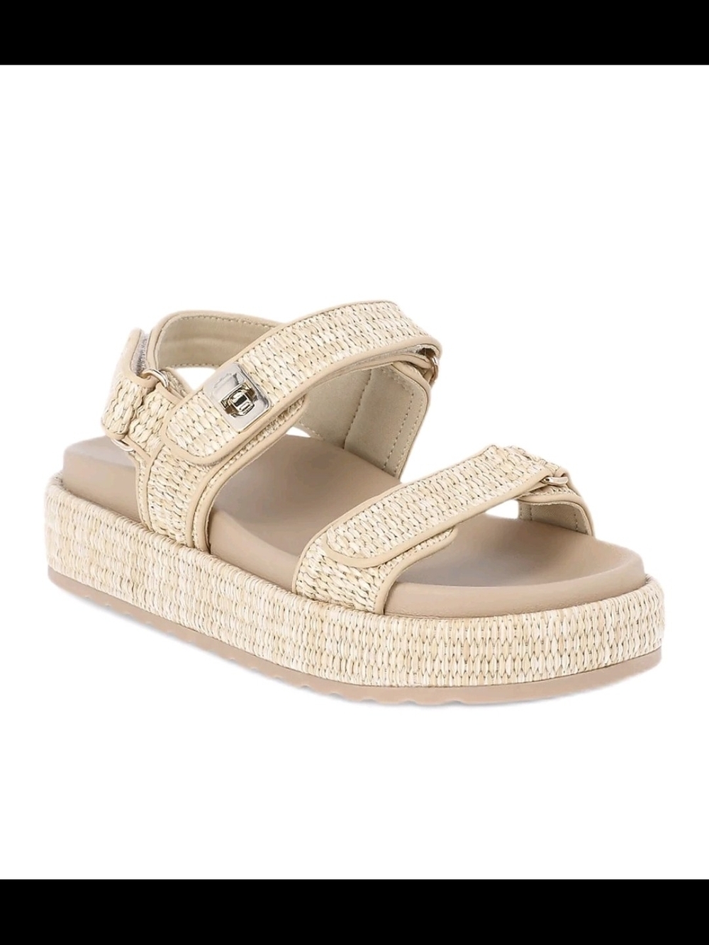 Madden Girl Beige Woven Double-Strap Sandal